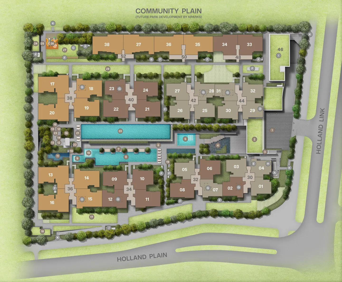 Site plan of Amberwood at Holland